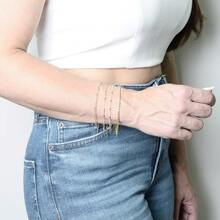 Kit Of 4 Elegant Heart Bracelets For Women, Plated In 925 Silver Or 18K Gold - Vàng - Xem 3