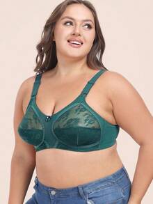 1pc Women's Ultra-Thin Lace Bra, Breathable Sexy Minimalist Style Plus Size Bra For Sleeping, Home, Office, Outdoor Wear, Lift