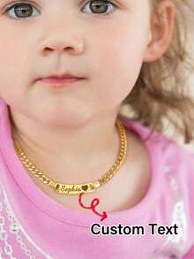 Customized Name Children's Bracelet And Necklace Set, Personalized Engraved Teddy Bear Jewelry For Kids - One Size - View 15