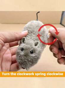 Wind-Up Spring Plush Toy, Realistic Fake Mouse Can Run, Random Colors Of Cats&Dogs Pets Toys