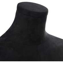 OUKANING bambola sarto, bambola esposizione bambola donna stiratura con altezza regolabile 120-210 cm, torso rimovibile annequin con tessuto di camomile per esposizione abbigliamento, argento + nero - Nero e argento - Visualizzare 5