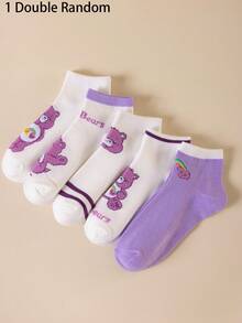 5 đôi tất cổ cao nữ CARE BEARS, tất cá nhân hóa cho mọi mùa, với hình ảnh Gấu Grumpy, Gấu Funshine, Gấu Wish, Gấu Heart Funshine, thích hợp để mặc hàng ngày, trong các dịp lễ, sinh nhật, làm quà tặng. - Nhiều màu - Xem 9