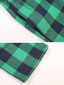 Men's Plaid Fannel Pajama Bottoms Cotton Lounge Pants Soft Pj Sleepwearhalloween - 白色黑色 - 查看 5