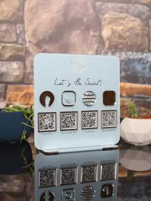 Customized QR Code Business Social Media Signage, Payment Signage, Customized Logo Signage, Payment Methods And Social Media Signage, Customized Acrylic QR Code Display Stand, Personalized Business QR Code With Transparent Display Stand, Multi-Functional, Decorative,Home Decor Living Room ,Accessible Luxury, Scan To Pay - Multicolor - View 4