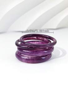 Set de 4 piezas Pulsera de estilo vintage de resina acrílica para mujeres