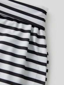 Women's 2 Piece Striped Sets Strapless Crop Top Elastic Waist Wide Leg Long Pants Y2k Casual Comfy Loungewear Set Summer Streetwear Vacation Outfit - 白色 - 查看 7