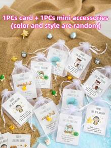 2 件（1 张卡片 +1 个迷你配件（颜色和款式随机）员工答谢礼物批量、励志动物主题答谢礼物、带便条卡的动物主题答谢礼物、各种树脂小雕像、同事的口袋大小的礼物、生日、康复、万圣节、圣诞节、感恩节、丰收节、秋季装饰、礼物