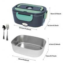 LIPETY Tragbare elektrische Lunchbox mit großem Fassungsvermögen, 3-in-1-Speisenwärmer mit herausnehmbarem 1,5-Liter-Edelstahlbehälter für Auto, LKW, Homeoffice-Fahrer und als Geschenk – praktisch und effizient