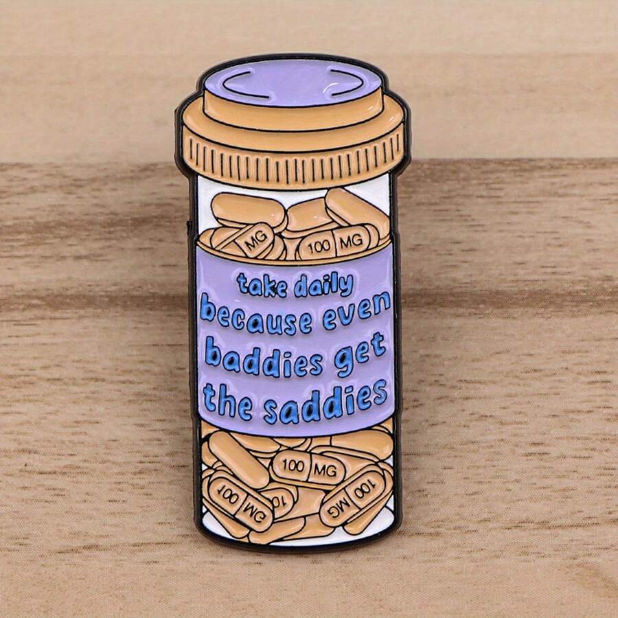 Mental Health Bottle Enamel Pin Badges On Backpack Women Brooches Men Lapel Pins Medical Jewelry Cosplay Accessories Gift - 1 - 查看 1