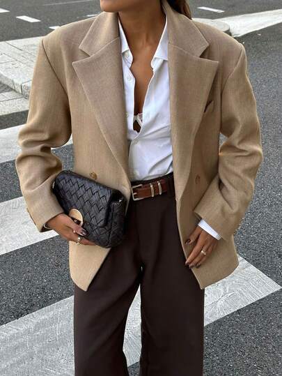 女式秋季休闲纯色梭织夹克