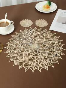 2-8 piezas Manteles individuales redondos y sencillos de PVC, impermeables, fáciles de limpiar, antideslizantes, resistentes al calor, manteles de mesa, diseño elegante, adecuados para mesa de comedor, cocina, bodas y fiestas - Multicolor - Ver 3