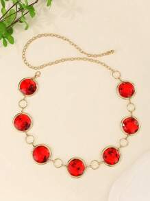 复古蝴蝶腰链，经典绿松石镶嵌可调节金属链，波西米亚风格秋季，秋季，万圣节