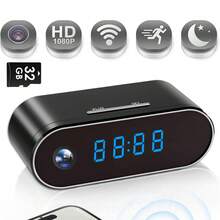 1080P FHD WiFi Camera - HD Indoor Home Security Cam Clock With 32GB Card, Night Vision, Motion Detection, Loop Recording, 2.4GHz WiFi Connection Video Camera, Lithium Battery Powered, Remote Live View, Perfect For Home, Office, Warehouse Surveillance - màu đen - Xem 1