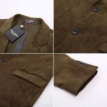 Mens Corduroy Jackets Two Button Casual Sports CoatChristmas 3ZEG - cà phê - Xem 6