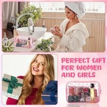 Kacctyen 24 Pcs Pink Bow Cosmetic Bag Coquette Preppy PVC Makeup Bag Bulk Zippered Travel Toiletry Pouch Gift For Women Birthday Party Favor Organizer - 粉色 - 查看 6