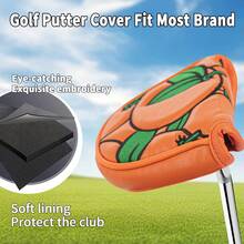 1 Bao bọc gậy golf kiểu dáng màu cam, bao bọc đầu gậy golf, phụ kiện golf làm từ chất liệu PU, chống mài mòn. - trái cam - Xem 7