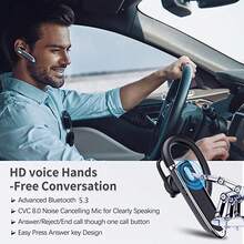 YYK530 Single Ear Business Headphone Bluetooth-Compatible Wireless IPX5 Waterproof Noise Reduction Sport Music Headset With Mic - YYK-530-2 - View 8