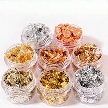 Gold Foil Nail Art Accessories, Gold Foil Fragments Decorative Stickers Sequins - Nhiều màu - Xem 9