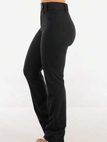 Super High Waist Dressy Bootcut Pants Charcoal - Multicolor - View 3