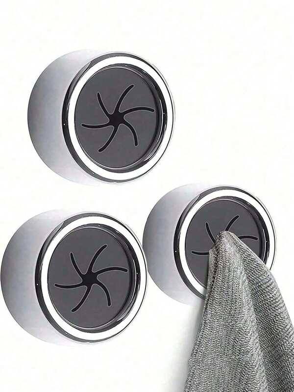 1pc Kitchen Towel Holder, Self Adhesive Wall Dish Towel Hook, Round Wall Mount Towel Holder For Bathroom, Kitchen And Home, Wall, Cabinet, Garage, No Drilling Required, Kitchen Towel Holder