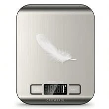 CROWNFUL Food Scale, Digital 11lb Kitchen Scale With Batteries, 5 Units With Tare Function, Weight Grams And Ounces For Cooking And Baking - Silver - View 2