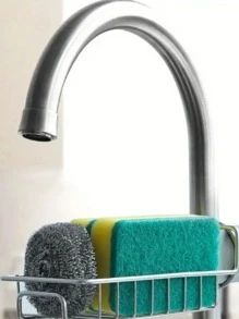 不锈钢水龙头收纳架 - 多功能厨房水槽收纳架、储物架、浴室淋浴篮，可收纳海绵、刷子、毛巾和厨房必需品，壁挂式设计，易于安装 - 彩色 - 查看 12