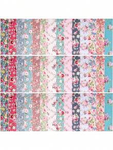 42 miếng vải vuông cắt sẵn - Vải dải họa tiết hoa cổ điển 6.5*50cm - Thích hợp cho may vá, làm sổ lưu niệm, đồ thủ công DIY, trang trí nhà cửa - Không lãng phí, chất liệu bền, vật tư may vá chất lượng cao - Hoa cổ điển - Xem 4