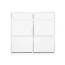 SoBuy Shoe Cabinet Shoe Rack Shoe Storage Cupboard With 4 Flip-Drawers And 2 Pull Out Drawers White W98 X D19 X H95cm FSR169-W - White - View 5