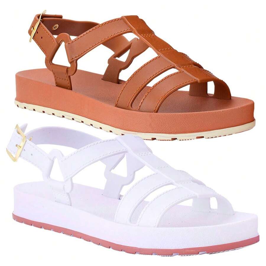 Kit 2 Women's Flat Sandals Premium Comfort Flat Casual Soft And Stylish Ideal For Everyday Casual
