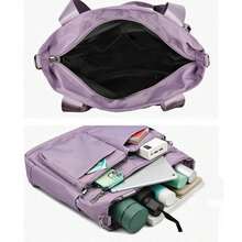 Large Capacity Multi-Zipper Lightweight Shoulder Bag, Student Handbag With PomPom - Hồng - Xem 2