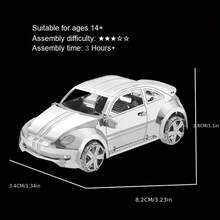 3D金属拼装模型DIY不锈钢扣拼图跑车卡丁车越野车模型无需胶水生日礼物装饰摆件 - 交通工具3 - 查看 10