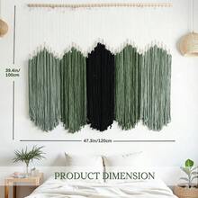 HYVAKUPPA Macrame Wall Hanging Large Macrame Tapestry Boho Wall Decor Wall Art Handmade Woven Cotton Textile Tapestry Home Decoration For Living Room Bedroom - 綠色 - 查看 3