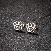 1 Pair Of Stainless Steel Small Animal Earrings, Simple And Cute Pet Cat And Dog Stud Earrings Suitable For Women, Suitable For Daily Wear, Jewelry Gift - Silver - View 7