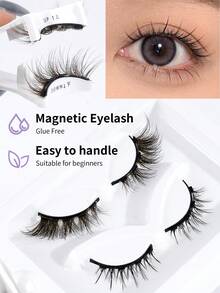 MAANGE Bộ 2 cặp mi giả từ tính, kèm nhíp, có thể tái sử dụng, mi dày đan chéo, thiết kế tự nhiên, phù hợp để sử dụng hàng ngày, đi làm, học tập, du lịch, dự tiệc và các dịp khác. - màu đen - Xem 3