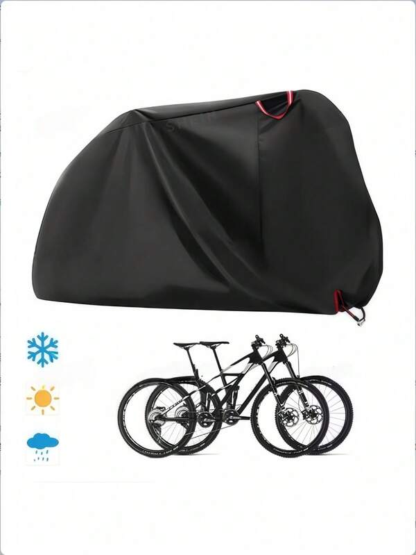 1pc Oxford Cloth Waterproof Dustproof Rainproof Cover, Outdoor Bicycle Cover Suitable For 2 Bicycles, Waterproof, Anti-UV, Dustproof, Windproof, With Lock Hole, Fit For Mountain Bike, Road Bike And Electric Bicycle