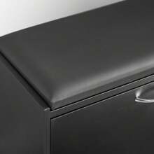 SoBuy FSR16-W, Hallway Shoe Bench Shoe Rack Shoe Cabinet With Flip-Drawer And Removable Seat Cushion, White, Depth: 30cm