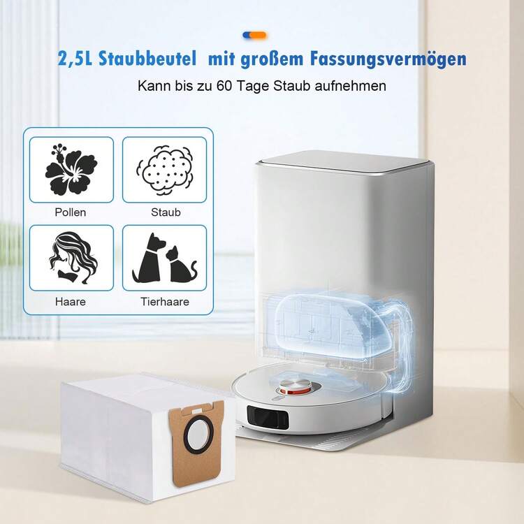 适用于小米扫地机器人X20 Max / X20 Pro / 米家M30 D102配件 主滚轮 边刷 高效过滤器 拖把布 集尘袋 - 彩色 - 查看 2