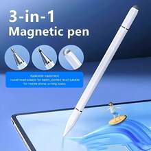 3-In-1 High Precision & Sensitivity Touch Screen Stylus Pen, Compatible With IPhone/IPad/Android Tablets, Black/White