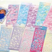 Set de 12 pegatinas Goo-Ka lindas, pegatinas de planificador brillantes y holográficas de estilo coreano, pegatinas decorativas de celebridades de dibujos animados