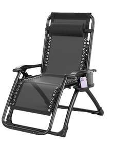 Poltrona reclinabile pieghevole, robusta e durevole per ufficio, pisolino, patio, relax, convertibile da seduta a sdraiata