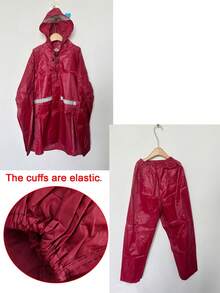 Men And Women Separated Raincoat And Rain Pants Set, Full Body Reflective Long Anti-Riot Raincoat For Food Delivery Riders & Motorcycle Enthusiasts - Multicolor - View 8