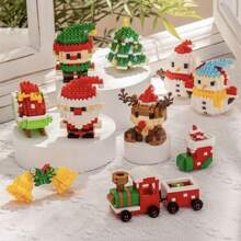 Christmas Santa Claus, Christmas Tree, Train, Snowman Micro Particles Building Blocks, Creative Gift, Reindeer Assembled Blocks - Educational ABS Toy Box Packaging, Best Holiday Gift Room Decoration Christmas,Ornaments Christmas,Adult Building Blocks,Little Houses,Gifts,Christmas Train Set,Christmas,Building Blocks,Christmas Decorations