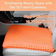 19.7" Gel Seat Cushion, Super Large & Thick Office Chair Cushion For Long Sitting - Back Hip Tailbone Pain Relief Cushion, Egg Seat Cushion Desk Chair Pads For Cars Wheelchair - Fits Up To 350 Lbs-222684 - 橙色XXL最大較厚 - 查看 3