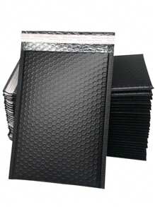 10/20/30/40/50pcs Metallic Bubble Mailers, Holographic Bubble Mailers, Poly Padded Envelopes,Waterproof Self Seal Adhesive Shipping Bags,Foil Glitter Glamour Shipping Mailer,Holographic Cushion Envelopes - Black - View 3