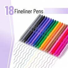- Fineliner Pens Colored, 18 Pack, Ergonomic Triangular Colorful Barrels, 0.4mm Fine Liner Pens-972027 - 彩色 - 查看 3