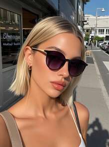 1pc Black Frame Purple Double Gray