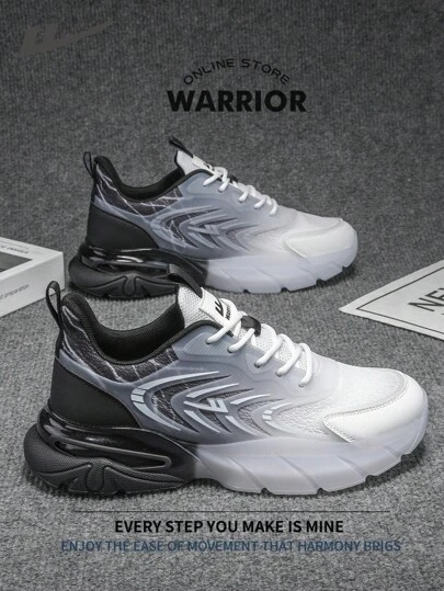  Warrior 舒适街头风厚底男鞋，轻便透气春夏跑步鞋，简约休闲时尚运动鞋，四季皆宜，耐穿舒适，是全天穿着的理想训练鞋