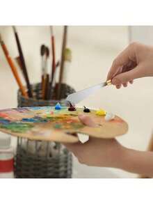 2/4 piezas Espátulas profesionales de acero inoxidable con mango de madera, rasquetas de pintura, cuchillos para mezclar pintura, espátulas de pintura para estudiantes de arte y pintores