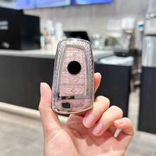 ACEBOY For BMW Key Fob Cover Case Keychain, Leather Key Shell Cover Holder For BMW 1 3 5 7 Series 530 F48 X1 X2 X3 X4 X5 X6 - Hồng - Xem 4