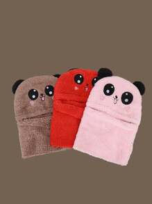 1pc Kids Earflap Hat, Autumn/Winter Warm Windproof Cute Ear Design Beanie Scarf Set For Boys & Girls - Multicolor - View 11